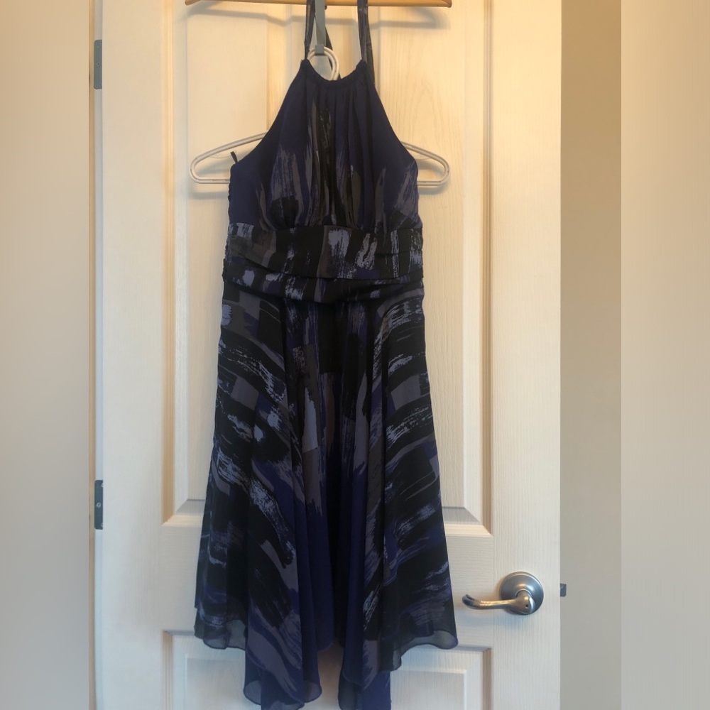 Le Chateau Halter Asymmetrical Dress (Size Small)